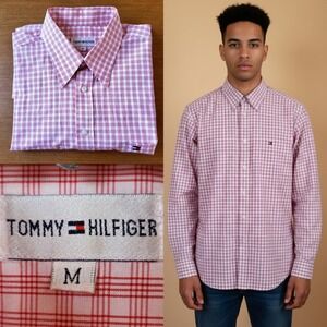Tommy Hilfiger Dress Shirt White and Red Checkered‎ pattern | Men M